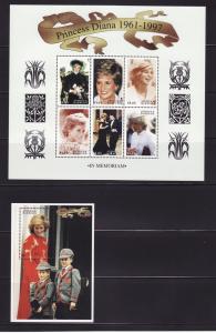 Antigua 2119, 2121 MNH Princess Diana