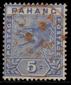 MALAYSIA - Pahang QV SG13, 5c blue, used. Cat £48. CDS