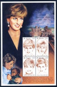 Gambia 1997 Sc 2014 Diana Princess of Wales SS/4 Stamp**