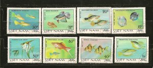 Viet Nam Set of 8 Ornamental Fish 1980 Stamps CTO/Used