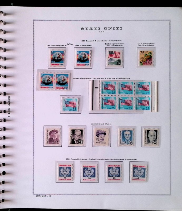 USA 1983-1999 Full Collection in 2 Hingeless Marini Albums w/ Cassette MNH