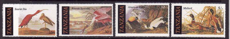 Tanzania-Sc#306-9-Unused NH set-Audubon-Birds-1986-
