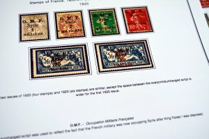 COLOR PRINTED FRENCH SYRIA 1916-1946 STAMP ALBUM PAGES (56 illustrated pages)