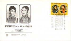 Argentina 1972 FDC - Entrevista De Guayaquil - Mar Del Plata - J8572