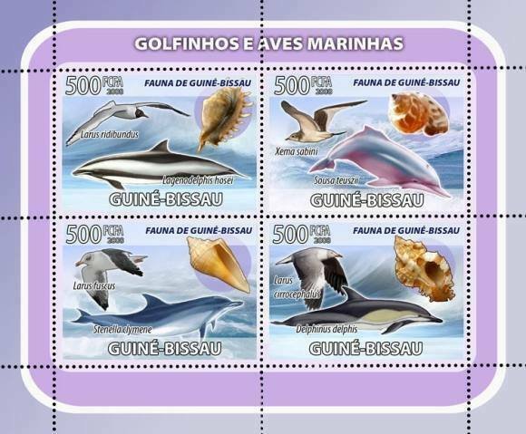 Guinea-Bissau Dolphins & Sea Birds Stamp Sheet GB8207a