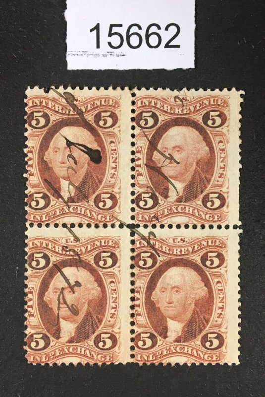MOMEN: US STAMPS # R27c BLOCK OF 4 USED LOT #15662