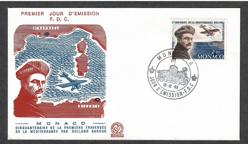 Monaco # C63 Aviatior Roland Garros FDC - I Combine S/H