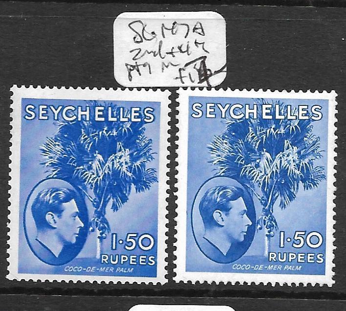 SEYCHELLES (P3001B) KGVI  1.50 TREE SG 147A 2ND AND 4TH PTH MOG