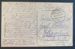 1916 Fighter Squadron Germany Postcard  Cover To Mannheim Soldier’s Monument