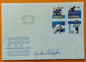 Sweden 2002 Scott 2452 a.-d Sports Fed. paralympics rugby FDC signed G. Malmfors