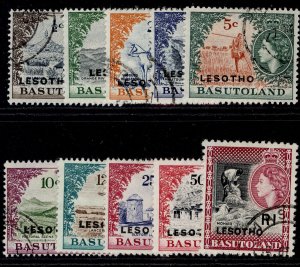 LESOTHO QEII SG110A-120A, 1966 complete set, FINE USED. Cat £12.