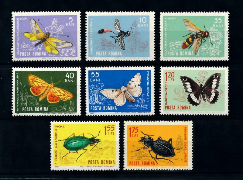 [101448] Romania 1964 Insects butterflies beetles  MNH