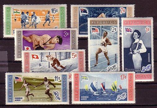 Dominican Rep., Scott cat. 501-505, C106-C108. Olympics issue.