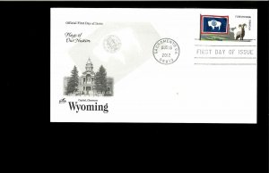 2012 FDC Wyoming State Flag Sacramento CA