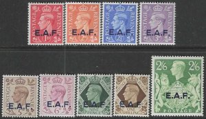 Great Britain, East Africa Forces 1-9 MH Complete SC$51.90