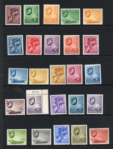 Seychelles SG135/49 KGVI Set of 25 M/M Cat 550 Pounds (75c and 5r toned)