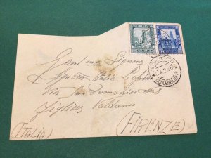 Italian Somalia 1936 Firenze stamps postal cover Ref 62395