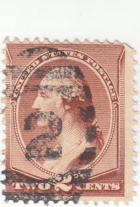 Scott # 210 - 2c Red Brown - Fancy Cancel- 2 -  Used