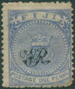 Fiji 1876 SG31 1d blue VR overprint MLH