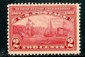 USA 1909 Hudson Fulton 2¢ Carmine Perf 12 Scott 372 MNH W216