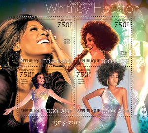 ​​2012 TOGO WHITNEY HOUSTON (1963-2012)  Yvert&Tellier Code: 3004-3007