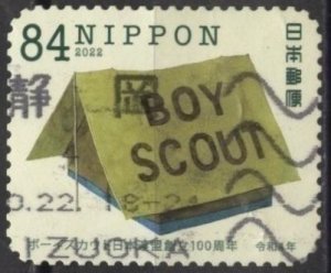 Japan 4604c (used) 84y Boy Scout centenary: tent (7/27/2022)