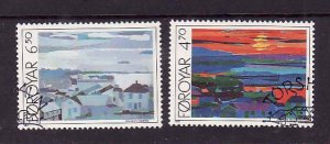 Faroe Is.-Sc#166-7- id5-used set-Paintings-1987-