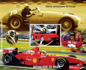 Niger 1998 FERRARI Anniversary Schumacher s/s Perforated Mint (NH)