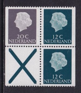 Netherlands  #347 MNH 1968 combination from booklet 20+12+X+12c phosphor .