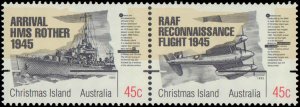 Christmas Island #373, Complete Set, Pair, 1995, Military Related, Ships, Air...