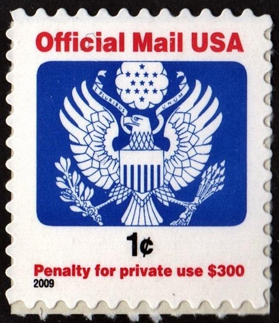 SC#O163 1¢ Official Mail Single (2009) SA