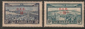 French Morocco 1938 Sc CB22-3 air post set MH toned