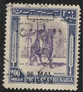 1951 Libya Issue For The Tripolitania, N° 32 96 Mal. Su 656 2/12ft Used Cavali