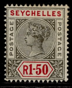 SEYCHELLES QV SG35, 1r.50 grey & carmine, UNUSED. Cat £85.