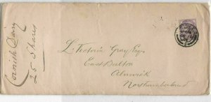 England 1901 London E.C. Cancel Cornish Dairy Stamp Cover to Alnwick Ref 34915