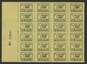 IL19b Var Kentucky Revenue Liquor Import Tax Paid HIGH 'X' Variety Sheet L1522