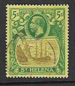 ST.HELENA SG95 1922 5/. GREY AND GREEN/YELLOW  FINE USED