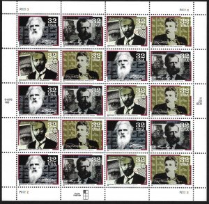 US 3064a - MNH Pane of 20 - Pioneers of Communication.  2023 SCV $13.00