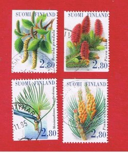 Finland  #966-969  VF used  Flowers  Free S/H