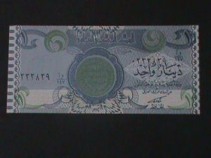 IRAQ CENTRAL BANK OF IRAQ-1 DINARS-UN- CIRCULATED BANK NOTE-VF-PATERM #2