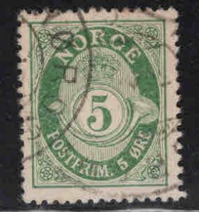 Norway Scott 77 Used Post Horn stamp