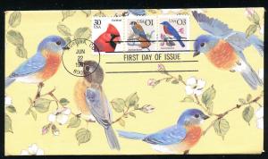 US 2476, 2478 & 2480 UA Birds hand made Garniss FDC