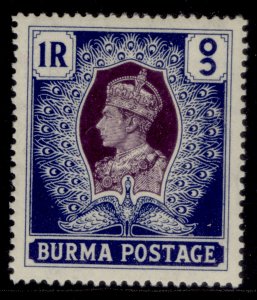 BURMA GVI SG30, 1r purple & blue, M MINT.