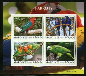 MALDIVES  2019 PARROTS SHEET  MINT NH