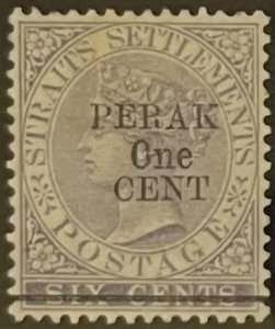 Malaya-Perak,  1891,  SC 36, MLH, VF