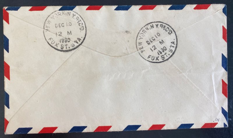 1930 La Guaira Venezuela First Flight Airmail cover FFC to Bronx NY USA