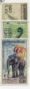 LAOS 41-43 MNH SCV $3.00 BIN $1.50 ANIMAL, ELEPHANTS