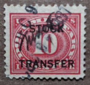 United States #RD5 10c Stock Transfer Revenue USED (1918) perf 11