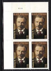 #4222 MNH pb/4 41c Charles Chesnutt 2008 Issue