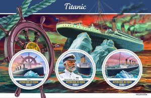 NIGER - 2020 - Titanic - Perf 3v Sheet - Mint Never Hinged
